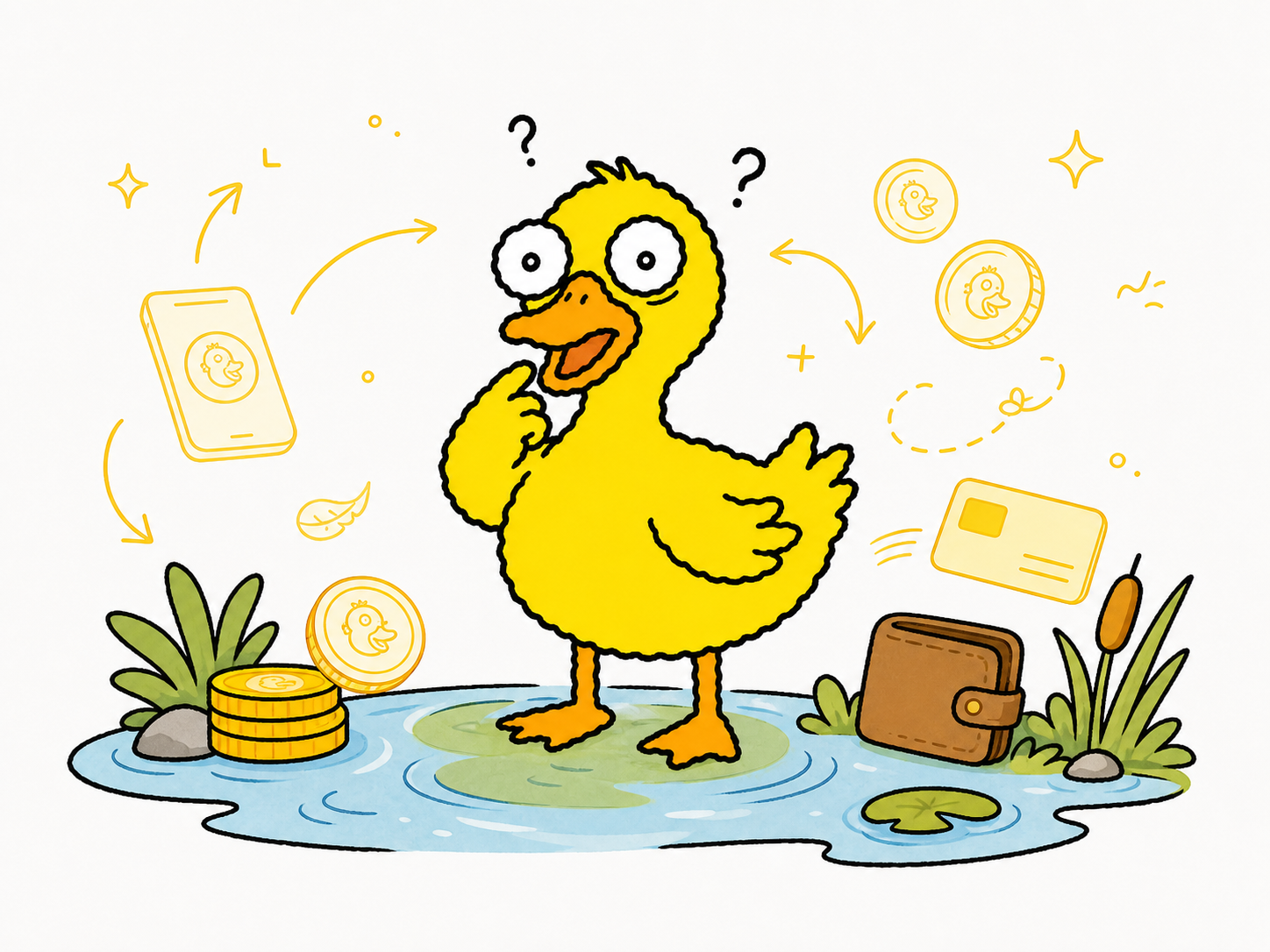 DUCKER STUDIO pond wallet comic illustration